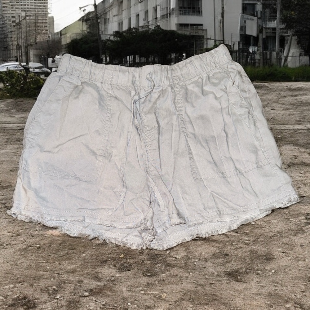 For The Republic Gray Cargo Shorts with Elastic Waistband (M)